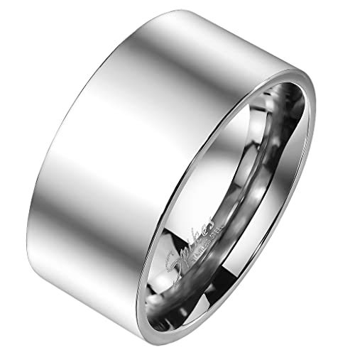 Mianova Herren Band Ring Edelstahl Bandring Herrenring Partnerring Biker Rocker Extra Breit hochglanz poliert Daumenring Silber Größe 54 (17.2) von Mianova