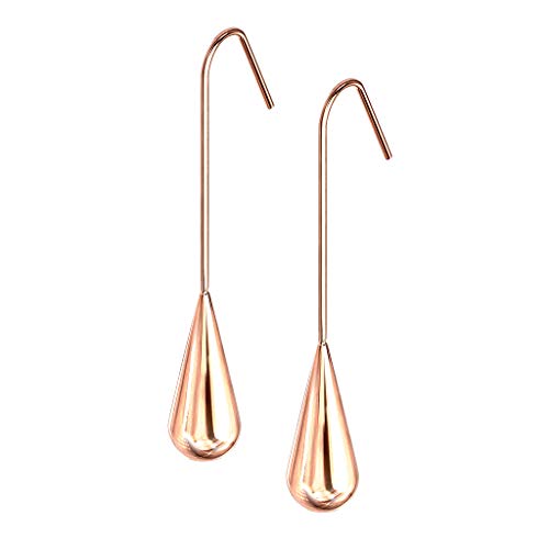 Mianova Schlichte Damen Ohrringe hängend mit Tropfen-Anhänger Ohrhänger Oval Lang Tropfenohrringe Modern Rosegold von Mianova