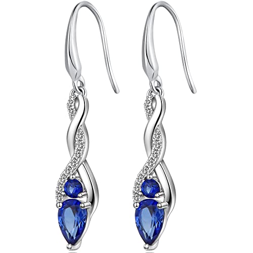 Damen Hängende Ohrringe,Ohrringe Silber 925 Hängend Unendlichkeit Ohrringe Silber 925 Hängend Baumeln Damen Dangle Drop Earrings,Ohrringe Hängend Silber Damen Weißgold,Ohrringe Silber Damen Hängend von Miaofu