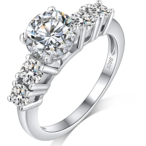 Ehering Verlobungsring Ring Damen Promise Ring Jubiläumsring Engagement Ring Promise Ring for Her Trauringe Damen Größe 54 Damen Ring Silber 925,Verlobungsring für Paar Damen,Hochzeitsring Damen von Miaofu