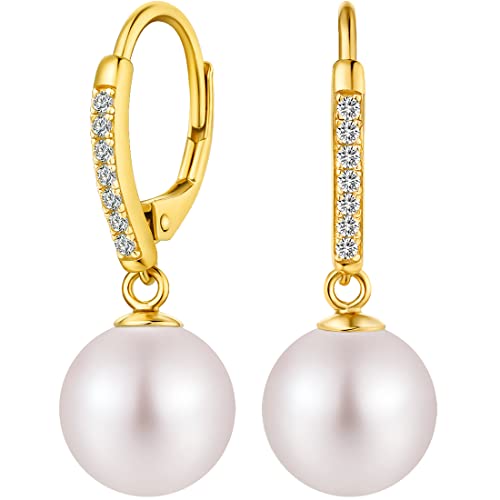 Perlenohrringe Hängend Silber Perle Ohrringe Gold Hängend Perlen Ohrringe Weißgold Diamant Perlenohrringe Silber Gold von Miaofu