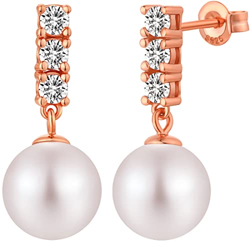 Perlenohrringe Silber Perlen Ohrringe Hängend Damen Perlenohrringe Rosegold Perle Ohrringe Silber Pearl Earrings Perlen Hängend Ohrringe,Hängend Perle Ohrringe,Perlenohrringe Hängend Weißgold von Miaofu