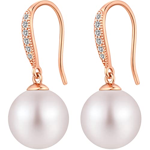 Perlenohrringe Silber Perle Ohrringe Hängende Perlen Ohrringe,Perlenohrringe Silber 925 Hängend,Ohrringe Perle Silber Damen,Perlen Ohrringe Hänger Silber Perlenohrringe Rosegold Perlen Ohrringe von Miaofu