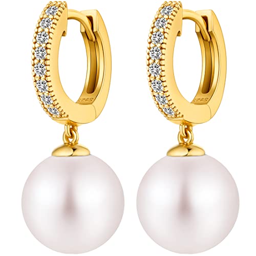 Perlenohrringe Hängend Silber Perle Ohrringe Gold Perlenohrringe Hängend Perlen Ohrringe Weißgold Perlen Ohrringe,Ohrringe Diamant Perlen,Perlenohrringe Silber Hängend,Ohrringe Silber Perlen 10mm von Miaofu