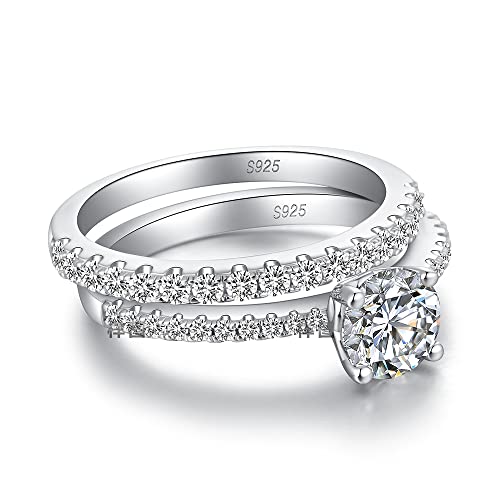 Miaofu Verlobungsring Ehering Jubiläumsring Hochzeitsring,Ring für Damen Engagement Ring Promise Ring Größe 49 Damen Ring Silber 925,Trauringe Damen,Verlobungsring für Damen,Freundschaftsringe von Miaofu