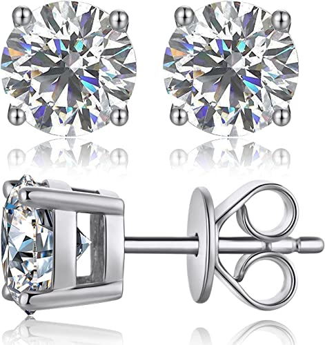 Moissanite Ohrstecker, Moissanite Ohrstecker Ohrringe Herren Damen Diamant s925 Sterling Silber Ohrringe Schmuck von Miaofu