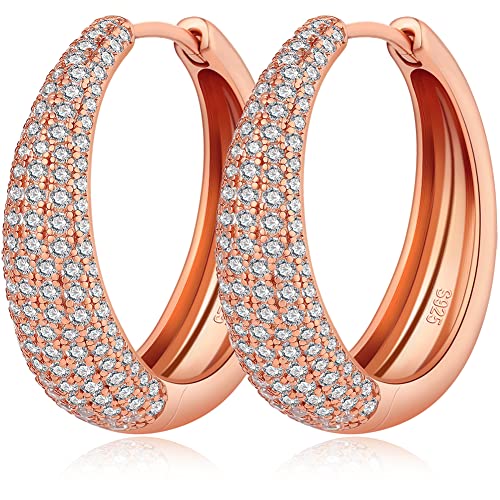 Ohrringe Rosegold Creolen Damen Ohrringe Silber 925 Creolen, Ohrringe Damen Creolen Hängende Creolen Ohrringe Ohrringe Creolen Silber Damen Weißgold Creolen Ohrringe Ohrringe Gold Creolen von Miaofu