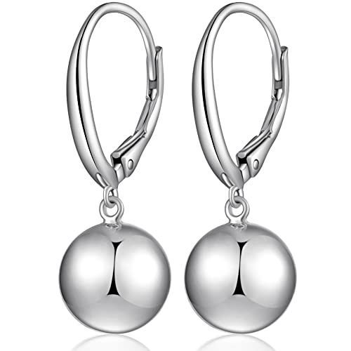 Ohrringe Silber 925 Creolen für Damen Sterling Silber Kugel Ohrringe Hängend Hypoallergen Knorpel Ohrringe Schmuck für Frauen Mädchen von Miaofu