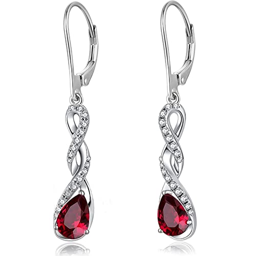 Ohrringe Silber 925 Hängend Hängend Damen Unendlichkeit Infinity Silber 925 Ohrringe Mit 5A Zirkonia Kristall von Miaofu