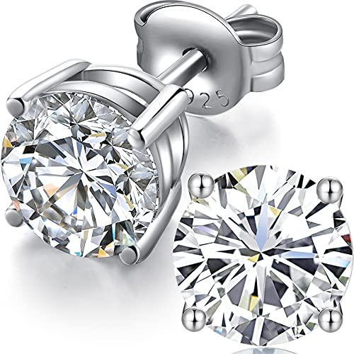 Ohrstecker Silber 925 Herren Zirkonia Men Earrings Ohrstecker Diamant Herren Weißgold Ohrstecker Silber Zirkonia,Herren Ohrringe,Ohrringe Silber Mann,Ohrstecker Silber 925 Herren von Miaofu