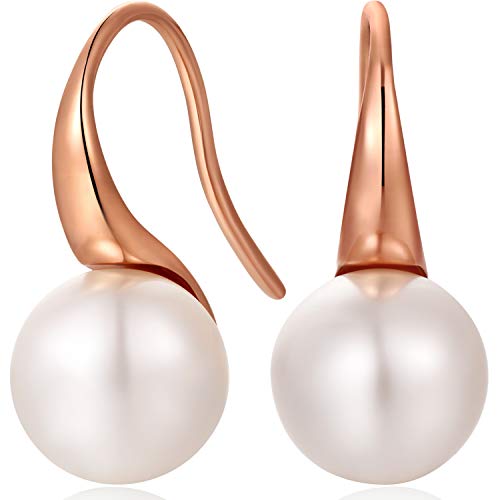 Perlen Ohrringe Perlenohrringe Hängend Silber Perle Ohrringe Rosegold Hängende Perlen Ohrringe,Perlenohrringe Silber 925 Hängend,Perlen Ohrringe Hänger,Ohrringe Perle Silber Damen Perlenohrringe Rosa von Miaofu
