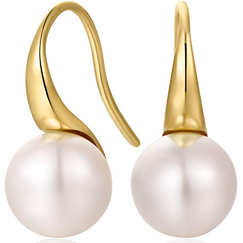 Perlenohrringe Hängend Silber Perle Ohrringe Gold Perlenohrringe Hängend Perlen Ohrringe Weißgold Perlen Ohrringe,Ohrringe Diamant Perlen,Perlenohrringe Silber Hängend,Ohrringe Silber Perlen 10mm von Miaofu