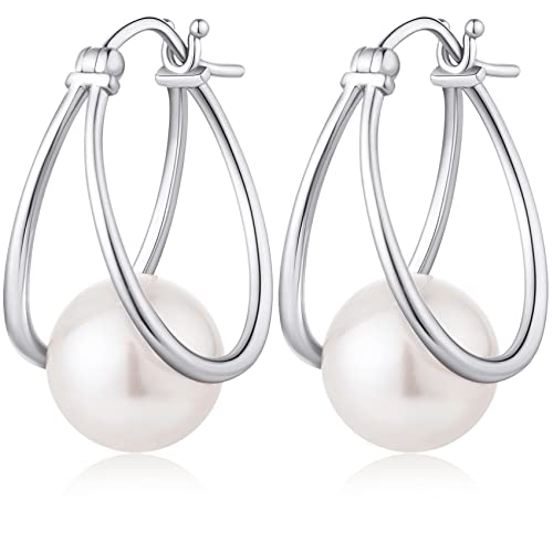 Perle Ohrringe Perlenohrringe Silber Perlen Ohrringe Damen Perlenohrringe Hängend Weißgold Perlen Ohrringe,Perlen Hängend Ohrringe,Silber Pearl Earrings,Perlen Ohrringe Silber 925 Hängend von Miaofu