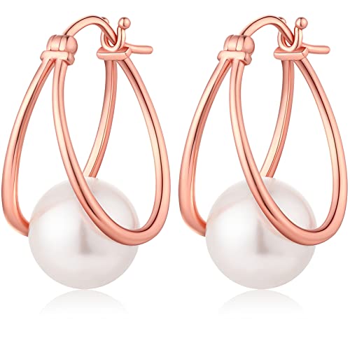 Perlenohrringe Rosegold Perlen Ohrringe,Perlenohrringe Silber 925 Hängend,Ohrringe Perle Silber,Ohrringe Perle Silber Damen,Perlenohrringe Weißgold,Ohrringe mit Perlen Hängend,Perlenohrringe Gold von Miaofu