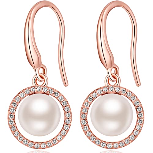Perlenohrringe Rosegold Perlen Ohrringe,Perlenohrringe Silber 925 Hängend,Ohrringe Perle Silber,Ohrringe Perle Silber Damen,Perlenohrringe Weißgold,Ohrringe mit Perlen Hängend,Perlenohrringe Gold von Miaofu