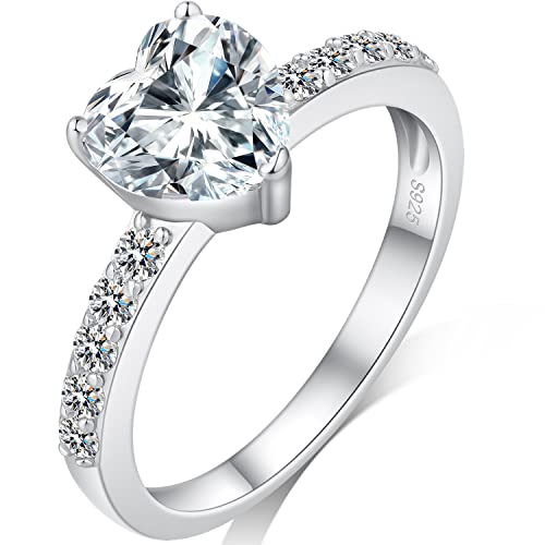 Verlobungsring Ehering Promise Ring Jubiläumsring Engagement Ring Promise Ring for Her Trauringe Damen Größe 54 Damen Ring Silber 925,Partnerringe Verlobungsring Paar,Ring für Damen Hochzeitsring von Miaofu