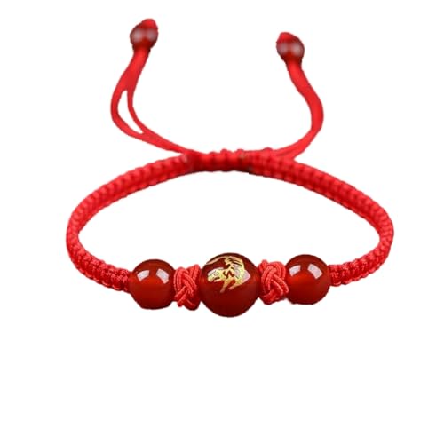 Geflochtenes Armband mit chinesischem Sternzeichen, rotes Seil, Neujahrsschmuck, für Männer und Frauen, Geschenk von Miaoyak