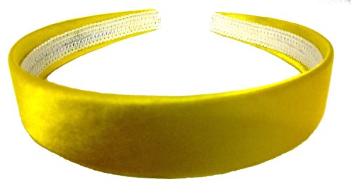 Aliceband Haarreif, leuchtende Farbem Satin, 2,5 cm breit Gr. 25mm max width, gelb von Mias Accessories