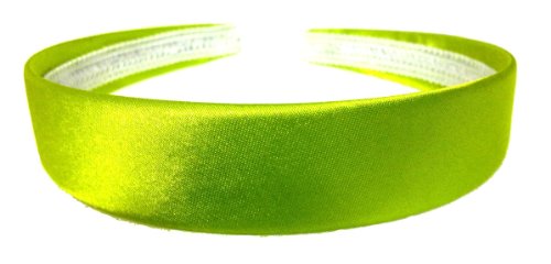 Aliceband Haarreif, leuchtende Farbem Satin, 2,5 cm breit Gr. 25mm max width, grün von Mias Accessories