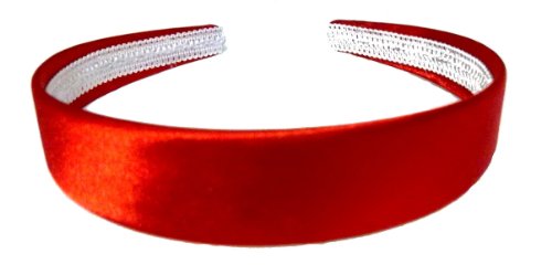 Aliceband Haarreif, leuchtende Farbem Satin, 2,5 cm breit Gr. 25mm max width, rot von Mias Accessories