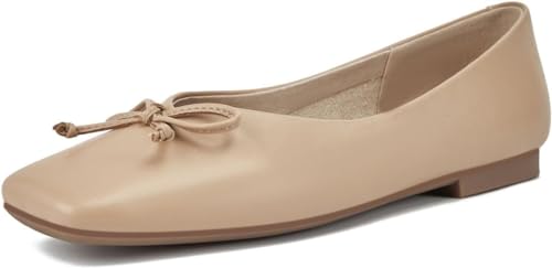 Miashi Ballerinas für Damen, klassisch, Bequeme Schuhe, quadratisch, schick, flach (Beige, Erwachsene, 37, Numerisch, EU Schuhgrößensystem, M) von Miashi