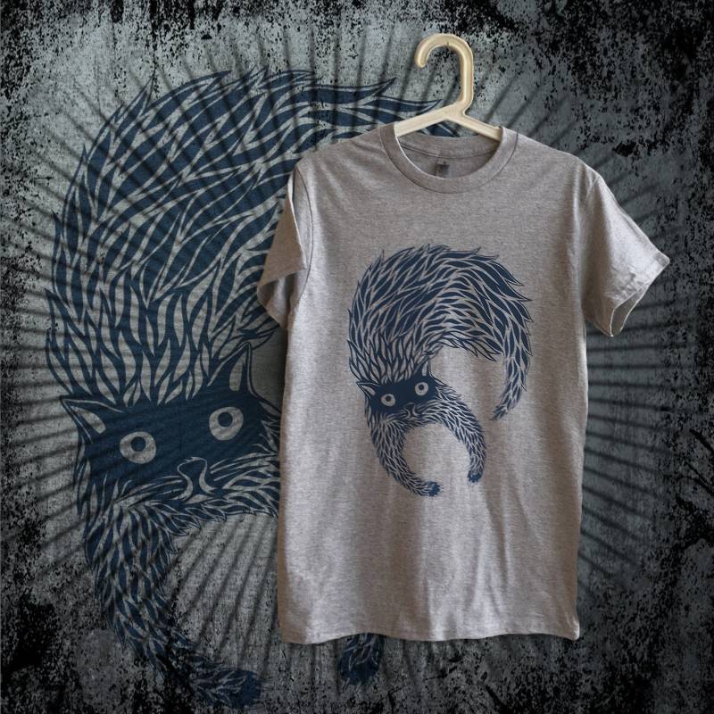 T-Shirt Katze Unisex Abstrakt Illustration Good Vibes Katzenliebhaber von Miaum