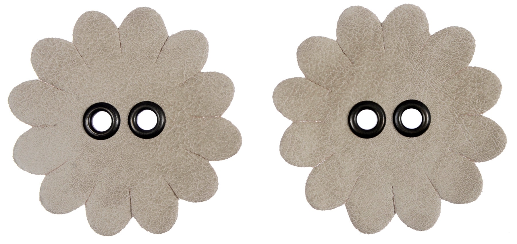 Aufnäher - Kunstleder Blumenform Applikation 60mm | Durchmesser Beige Mit Antiken Messingösen Aufnäher - Kunstleder Blumenform Applikation 60mm | Durchmesser Beige Mit Antiken Messingösen von MiboBottoniAccessori
