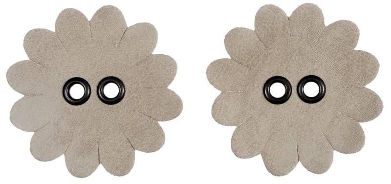 Aufnäher - Kunstleder Blumenform Applikation 60mm | Durchmesser Beige Mit Antiken Messingösen Aufnäher - Kunstleder Blumenform Applikation 60mm | Durchmesser Beige Mit Antiken Messingösen von MiboBottoniAccessori