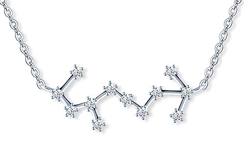 MicLee Damen 925 Sterling Silber Zirkonia Halskette 12 Sternbilder Sternzeichen Anhänger Silber Kette mit Geschenkbeutel Super Geschenk für Paar Pärchen Mutter Tochter,Skorpion(Scorpio) von MicLee