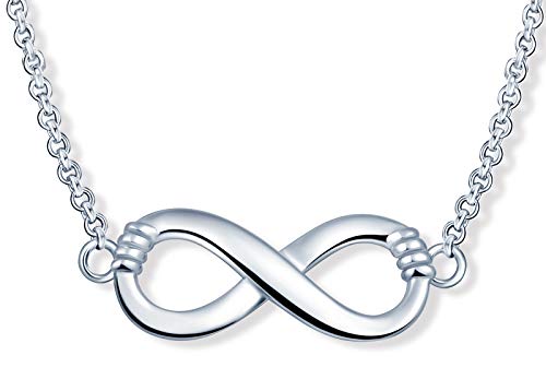 MicLee Damen 925 Sterling Silber Zirkonia Halskette Einfach Unendlichkeit Zeichen Infinity Anhänger Kette mit Geschenkbeutel Super Geschenk für Paar Pärchen Mutter Tochter von MicLee