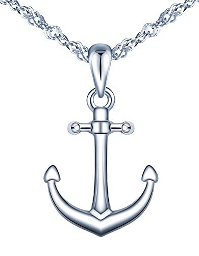 MicLee Damen Frauen Einfach Halskette Kette 925 Sterling Silber Anker Anhänger Halskette Geschenkbeutel Super Geschenk für Mutter Freundin MicLee Damen Frauen Einfach Halskette Kette 925 Sterling Silber Anker Anhänger Halskette Geschenkbeutel Super Geschenk für Mutter Freundin von MicLee