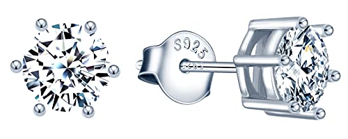 MicLee Damen Funkelnden Zirkonia Ohrstecker 925 Sterling Silber Mädchen Ohrringe Ohrschmuck Solitär-Ohrringe von MicLee