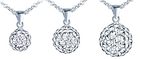 MicLee Damen Halskette 925 Sterling Silber Österreichischer Kristallkugeln Zirkonia Anhänger Kette mit Geschenkbeutel Super Geschenk MicLee Damen Halskette 925 Sterling Silber Österreichischer Kristallkugeln Zirkonia Anhänger Kette mit Geschenkbeutel Super Geschenk von MicLee