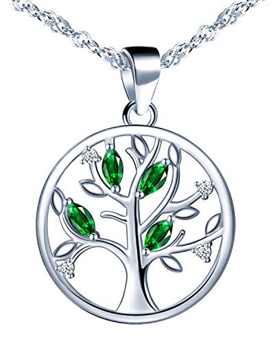 MicLee Damen Halskette Baum Des Lebens Leer Lebensbaum 925 Sterling Silber Zirkonia Anhänger Kette mit Geschenkbeutel Super Geschenk für Paar Pärchen Mutter Tochter MicLee Damen Halskette Baum Des Lebens Leer Lebensbaum 925 Sterling Silber Zirkonia Anhänger Kette mit Geschenkbeutel Super Geschenk für Paar Pärchen Mutter Tochter von MicLee