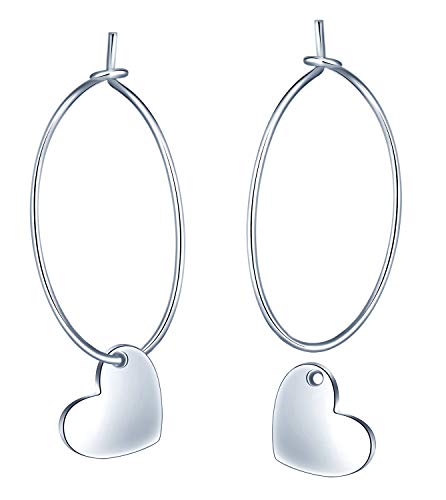 MicLee Damen-Ohrringe 925 Sterling Silber Sterling Creolen mit Herz Ohrringe Ohrschmuck mit Geschenkbeutel,Super Weihnachten Geschenk von MicLee