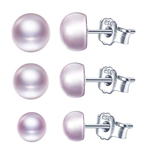 MicLee Damen-Ohrringe 925 Sterling Silber Sterling Süßwasserperlen Ohrstecker Ohrschmuck mit Geschenkbeutel,Super Weihnachten Geschenk von MicLee