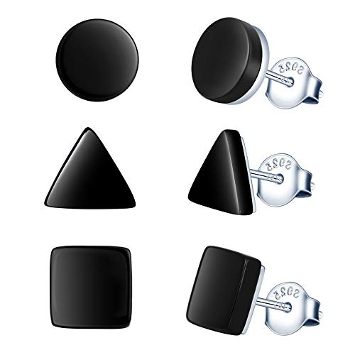 MicLee Damen Ohrringe Ohrstecker 925 Sterling Silber Sterling Einfach Schwarzer Onyx Geometrische Muster Ohrschmuck mit Geschenkbeutel,Super Weihnachten Geschenk MicLee Damen Ohrringe Ohrstecker 925 Sterling Silber Sterling Einfach Schwarzer Onyx Geometrische Muster Ohrschmuck mit Geschenkbeutel,Super Weihnachten Geschenk von MicLee