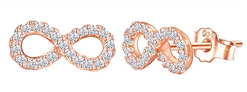 MicLee Einfach Unendlichkeit Zeichen Infinity Ohrstecker 925 Sterling Silber Zirkonia Damen Ohrringe Ohrschmuck mit Geschenkbeutel,Super Weihnachten Geschenk von MicLee