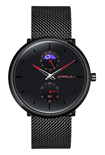 MicLee Herren Uhr Analog Chronograph 30 M Wasserdicht Quarz Uhr Armbanduhr Multifunktionszifferblättern Stoppuhr für Mann Business Uhren mit Edelstahlgewebe Milanaise Mesh Band Einzigartig Verstellbar MicLee Herren Uhr Analog Chronograph 30 M Wasserdicht Quarz Uhr Armbanduhr Multifunktionszifferblättern Stoppuhr für Mann Business Uhren mit Edelstahlgewebe Milanaise Mesh Band Einzigartig Verstellbar von MicLee