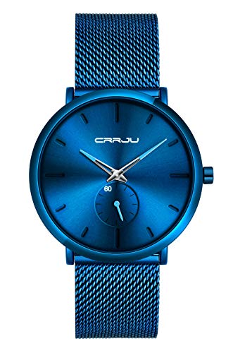 MicLee Herren Uhr Analog Chronograph 30 M Wasserdicht Quarz Uhr Armbanduhr Stoppuhr Ultra Dünne Business Uhren mit Edelstahlgewebe Milanaise Mesh Band Einzigartig Verstellbar von MicLee