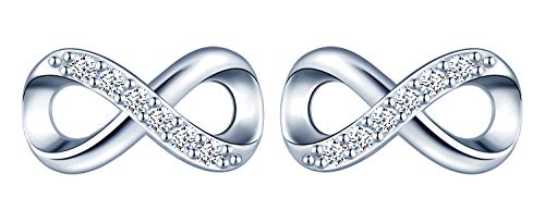 MicLee Modisch Unendlichkeit Zeichen Infinity Ohrstecker 925 Sterling Silber Zirkonia Damen Ohrringe Ohrschmuck mit Geschenkbeutel,Super Weihnachten Geschenk von MicLee