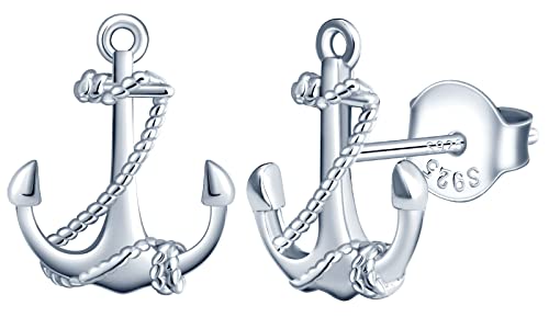 MicLee Ohrstecker 925 Sterling Silber Damen Einfach Anker Ohrringe Ohrschmuck mit Geschenkbeutel Super Weihnachten Geschenk von MicLee