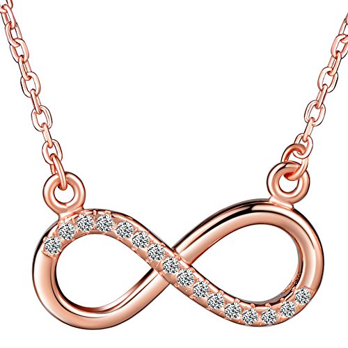 MicLee "Unendliche Liebe" Kette Damen 925 Sterlings Silber Zirkonia Unendlichkeit Zeichen Anhänger Halskette mit Geschenkbox Grußkarte, Super Geschenk für Mutter Freundin von MicLee