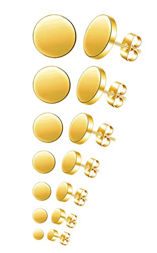 7 Paare Herren Ohrstecker Set Basics Ohrstecker Edelstahl Runde Fakeplugs Ohrringe Herren Damen Ohrschmuck 3MM-12MM von MicVivien