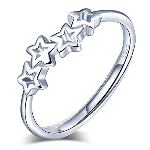 Cut Out Sterne Astro filigraner Ring 925 Sterling Silber Verstellbar Damen Ring von MicVivien