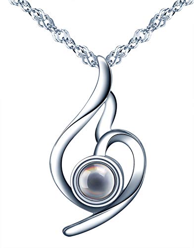 Ich Liebe Dich Halskette 100 Sprachen Halskette 925 Sterling Silber Halsschmuck für Mama Frau von MicVivien