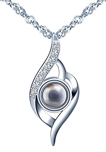 Ich Liebe Dich Halskette 100 Sprachen Halskette 925 Sterling Silber Halsschmuck für Mama Frau von MicVivien