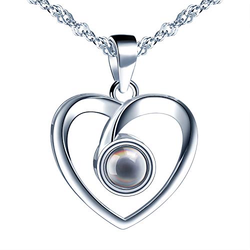 Ich Liebe Dich Halskette 100 Sprachen Liebe Herz Halskette 925 Sterling Silber Muttertag Geschenk für Mama Frau von MicVivien