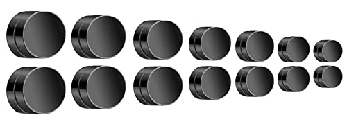 MicVivien 7 Paare Magnetische Ohrstecker Edelstahl Non-Piercing Magnet Ohrringe 6mm 7mm 8mm 9mm 10mm 11mm 12mm Fakeplugs Fake Plug Tunnel Ohrclips Clip auf Ohrringe von MicVivien