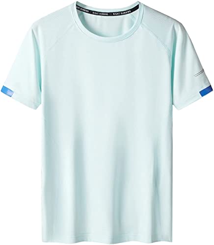 Kurzarm-T-Shirt, Sport-Funktionsshirt Leichtes Und Atmungsaktives Sport-T-Shirt, Sportbekleidung (Color : Blue1, Size : XL) von Micassj